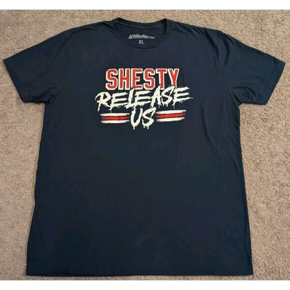 We Bleed Blue New York Rangers Shesty Release Us Igor Shesterkin T-Shirt Men's L - Picture 1 of 4